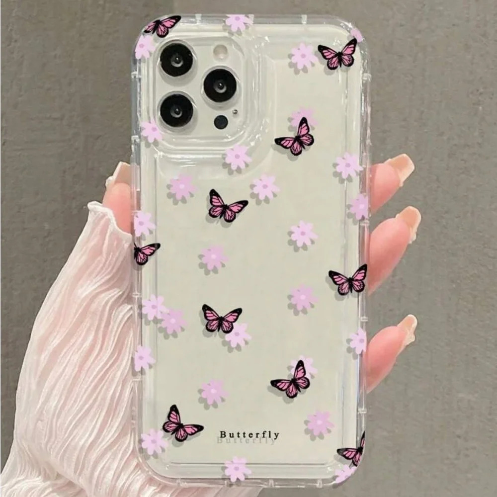 ⚠️Clearance iPhone 14/Pro/Pro Max Cute Butterfly And Flowers Phone Case